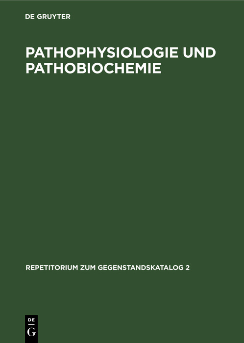 Cover Pathophysiologie und Pathobiochemie