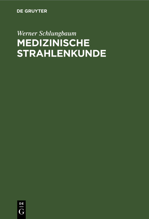 Cover Medizinische Strahlenkunde