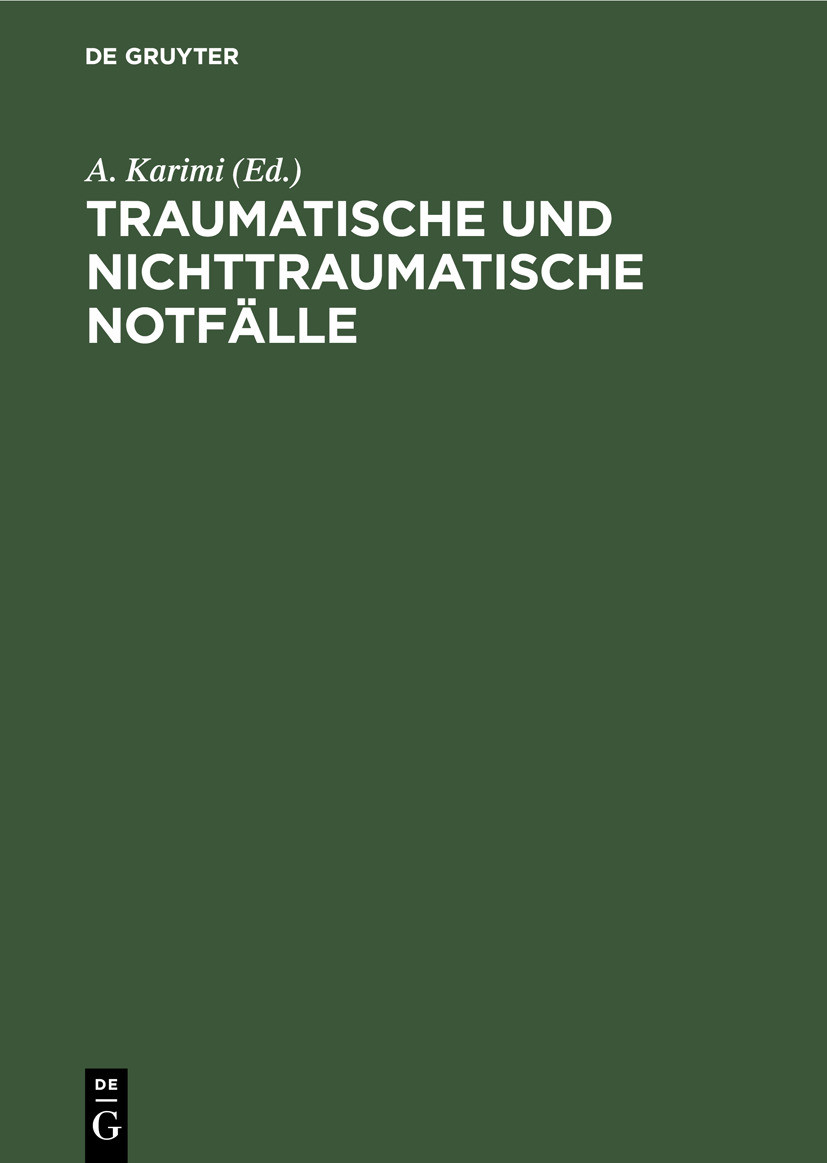 Cover Traumatische und nichttraumatische Notfälle