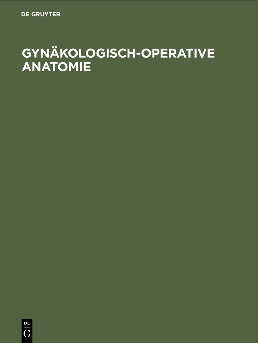 Cover Gynäkologisch-operative Anatomie