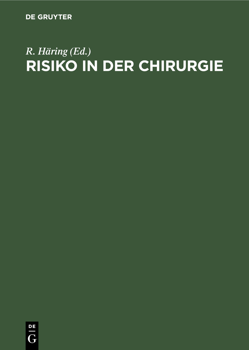 Cover Risiko in der Chirurgie