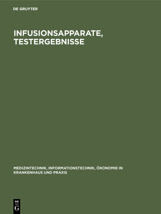 Cover Infusionsapparate, Testergebnisse