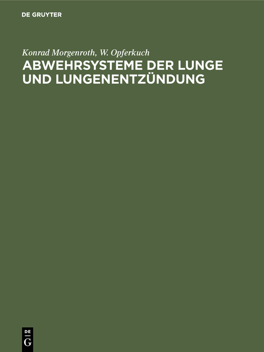 Cover Abwehrsysteme der Lunge und Lungenentzündung
