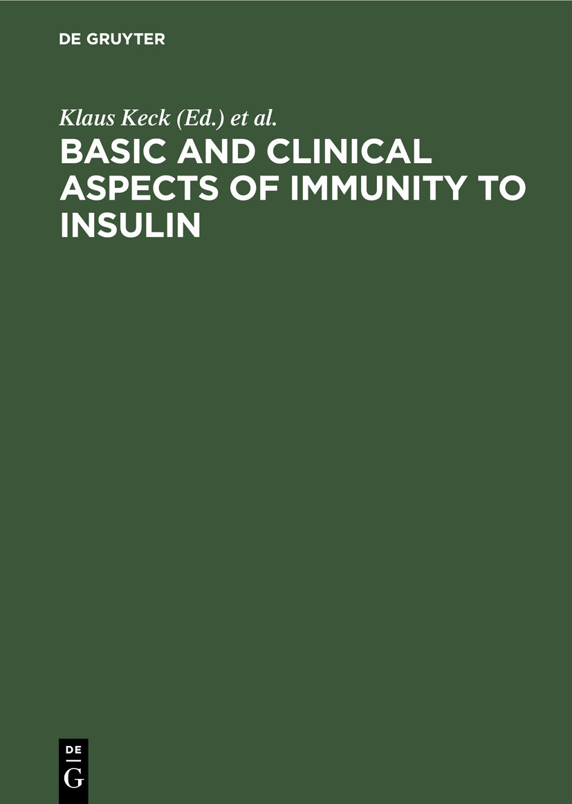 Cover Basic and clinical aspects of immunity to insulin