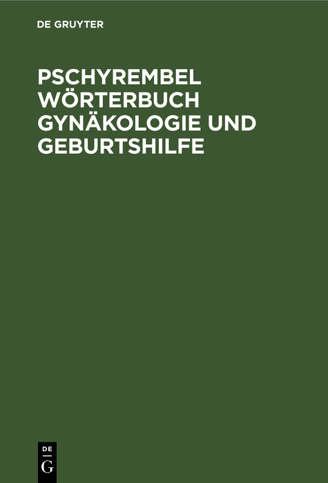 Cover Pschyrembel Wörterbuch Gynäkologie und Geburtshilfe