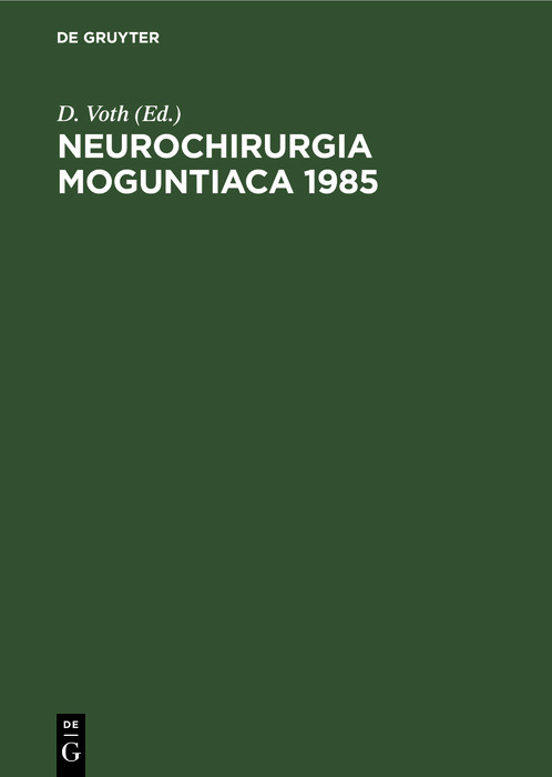Cover Neurochirurgia Moguntiaca 1985