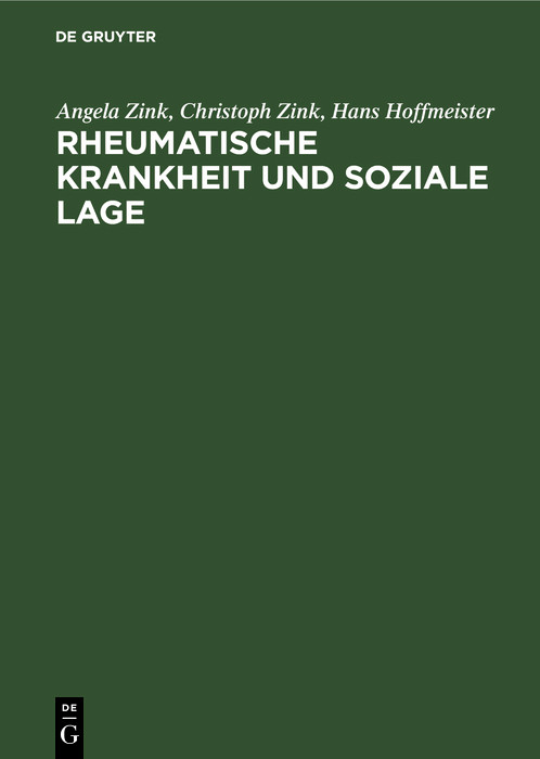 Cover Rheumatische Krankheit und soziale Lage
