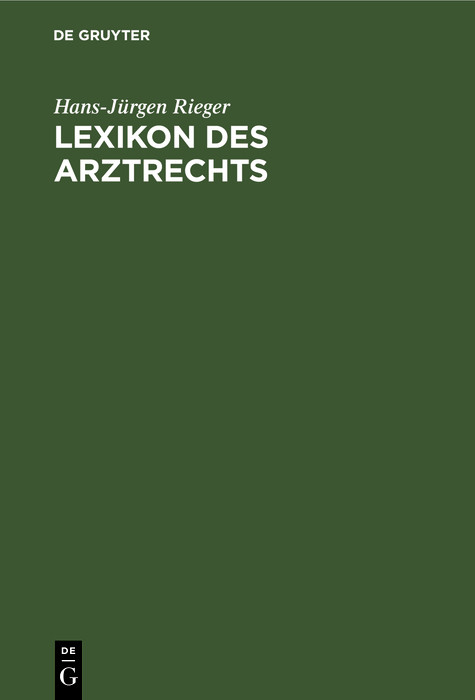 Cover Lexikon des Arztrechts