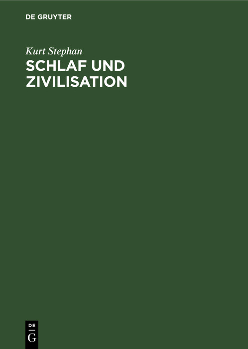 Cover Schlaf und Zivilisation