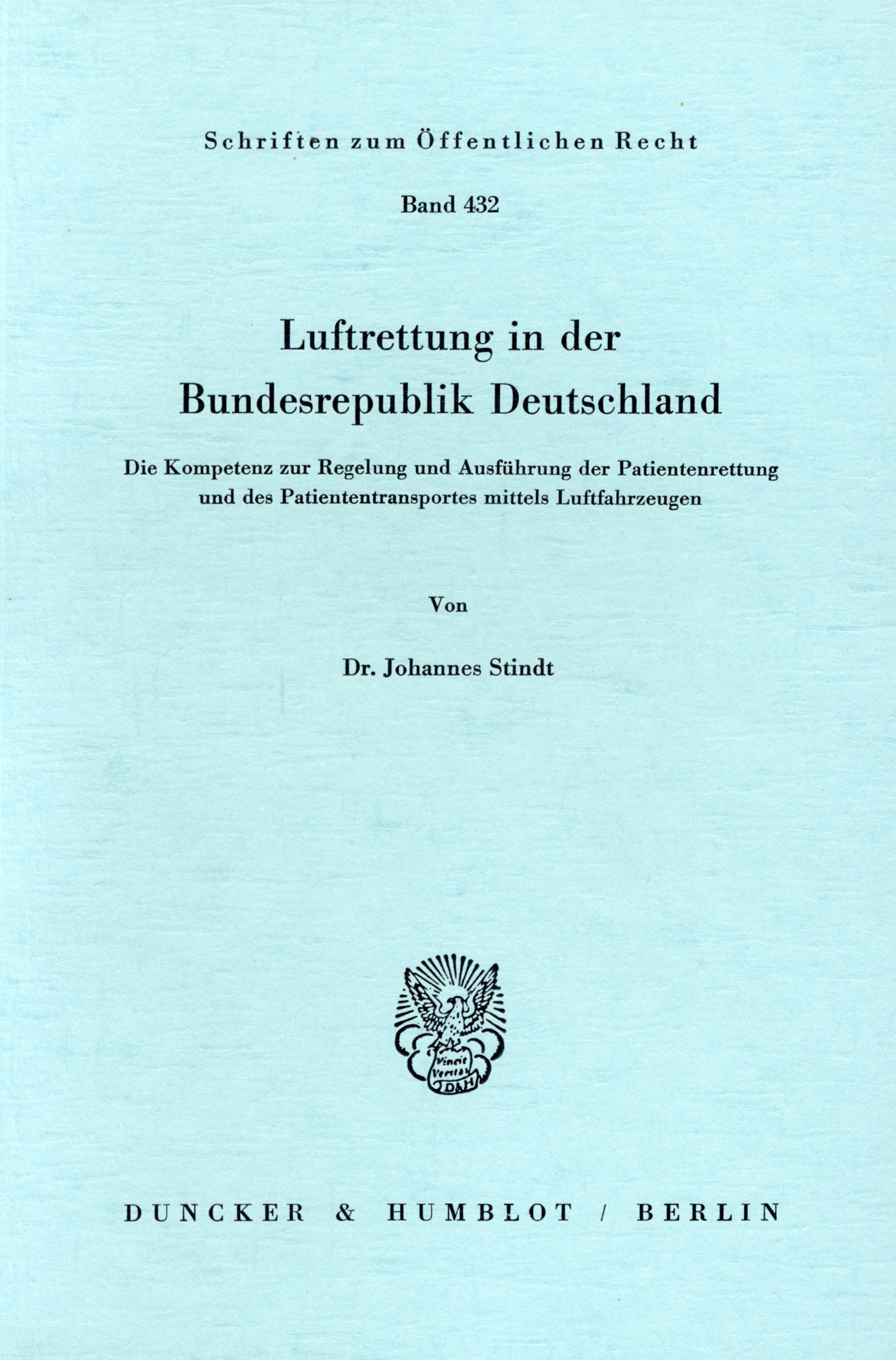 Cover Luftrettung in der Bundesrepublik Deutschland.