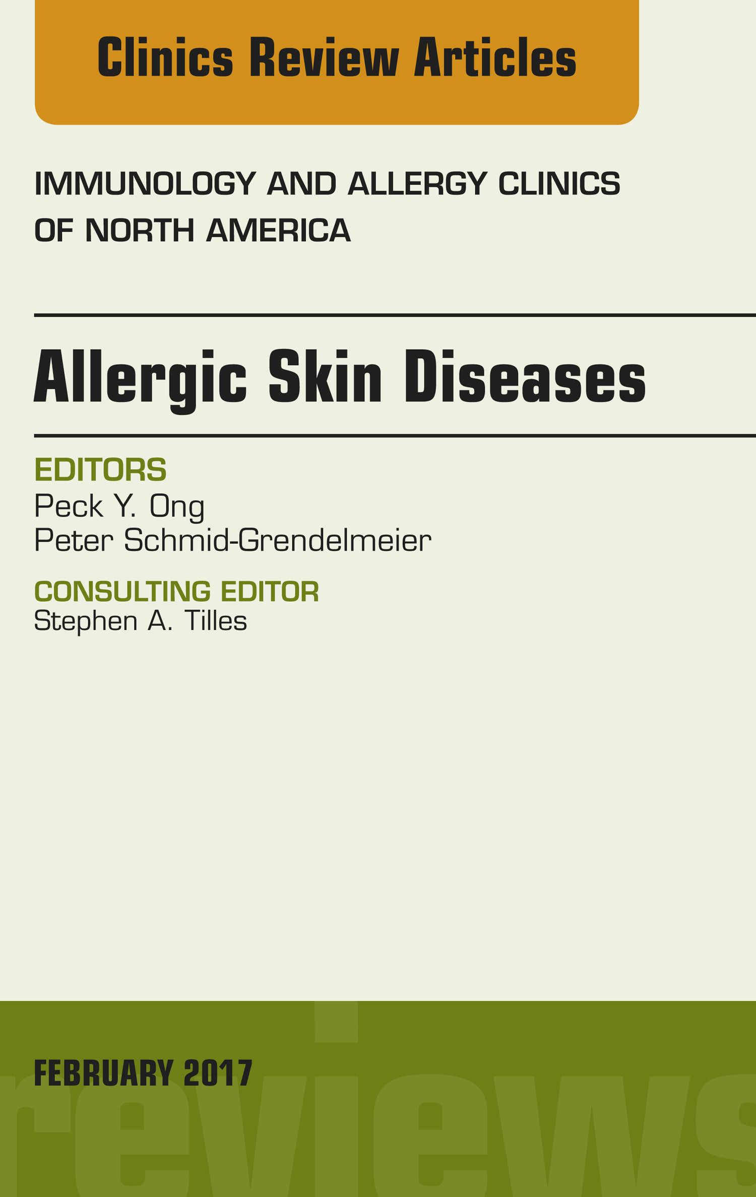 Cover Allergic Skin Diseases, An Issue of Immunology and Allergy Clinics of North America, E-Book