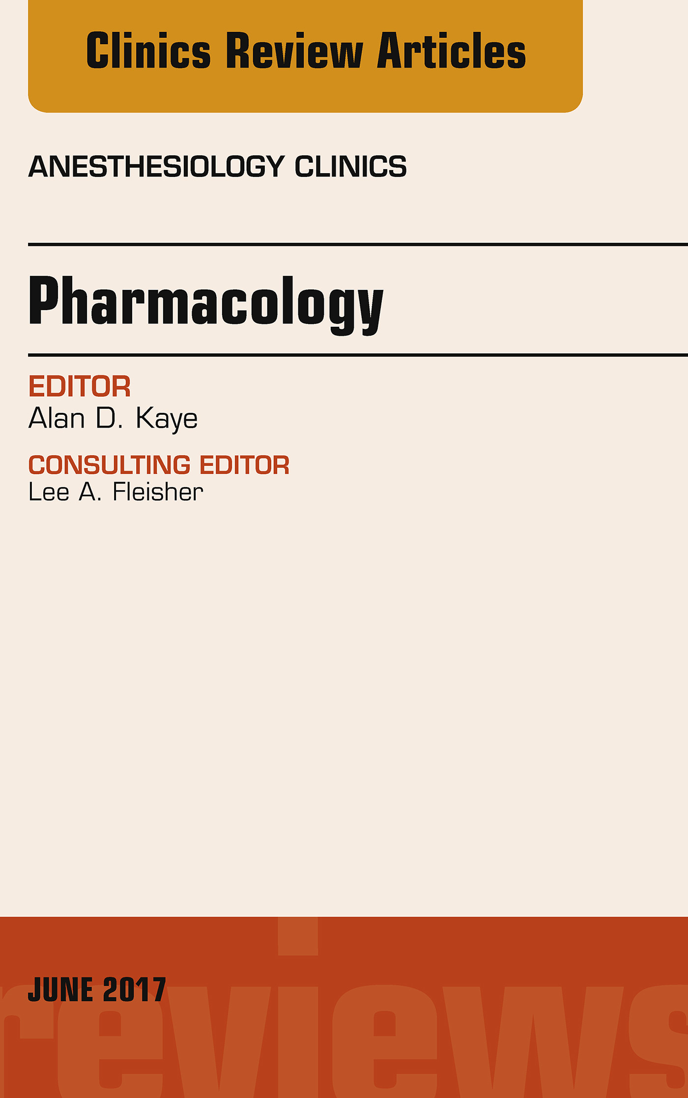 Cover Pharmacology, An Issue of Anesthesiology Clinics E-Book