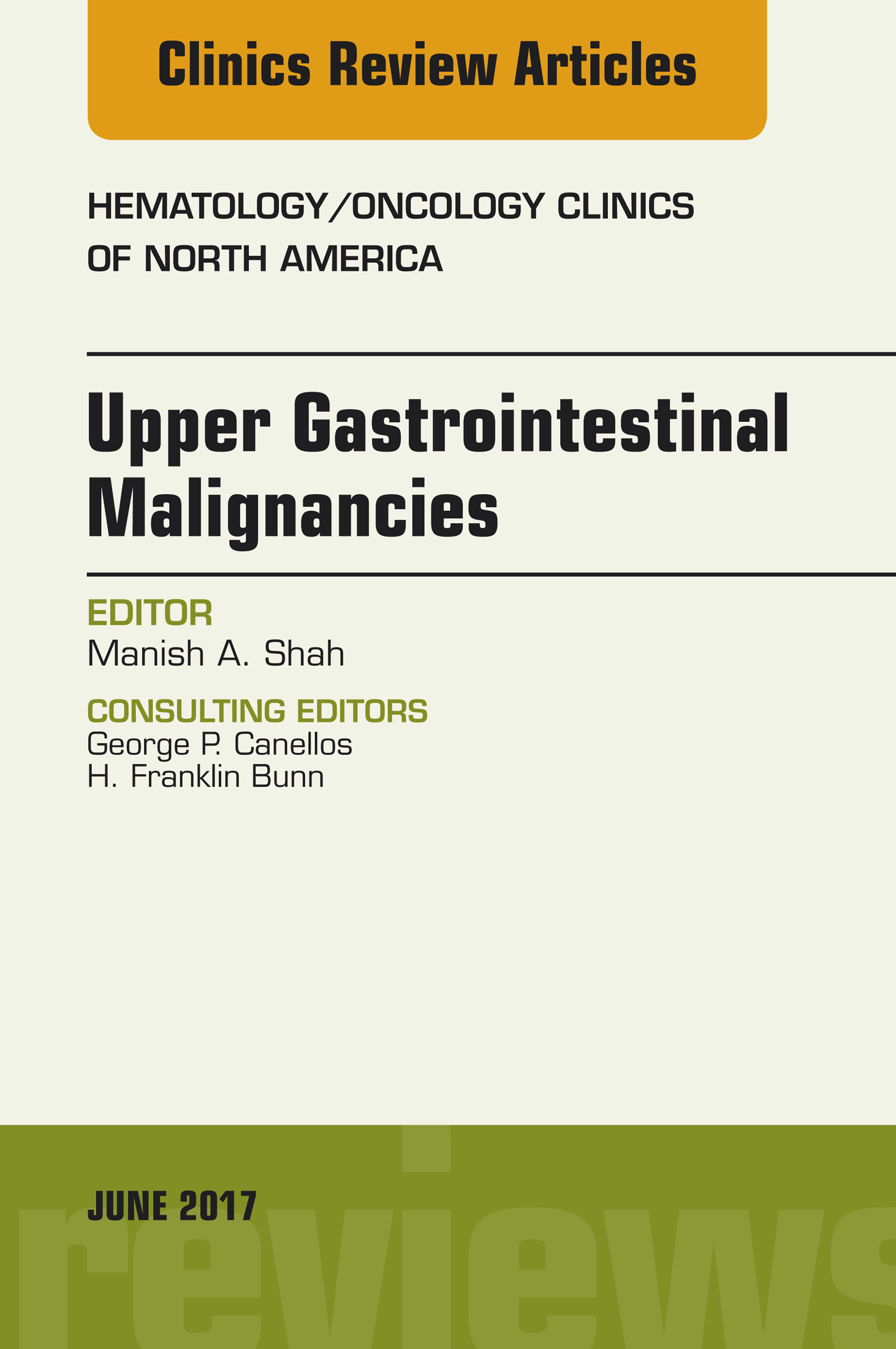 Cover Upper Gastrointestinal Malignancies, An Issue of Hematology/Oncology Clinics of North America E-Book