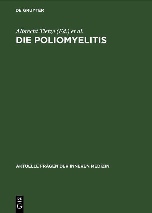 Cover Die Poliomyelitis