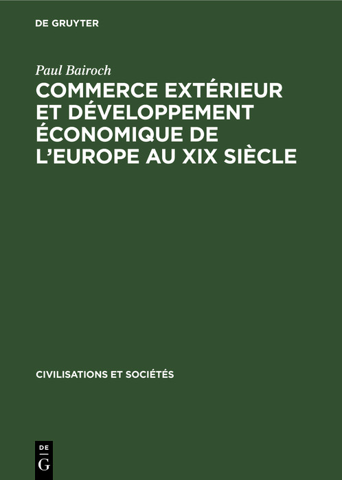 Cover Commerce extérieur et développement économique de l'Europe au XIX siècle