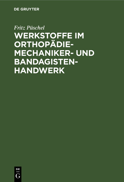 Cover Werkstoffe im Orthopädiemechaniker- und Bandagisten-Handwerk