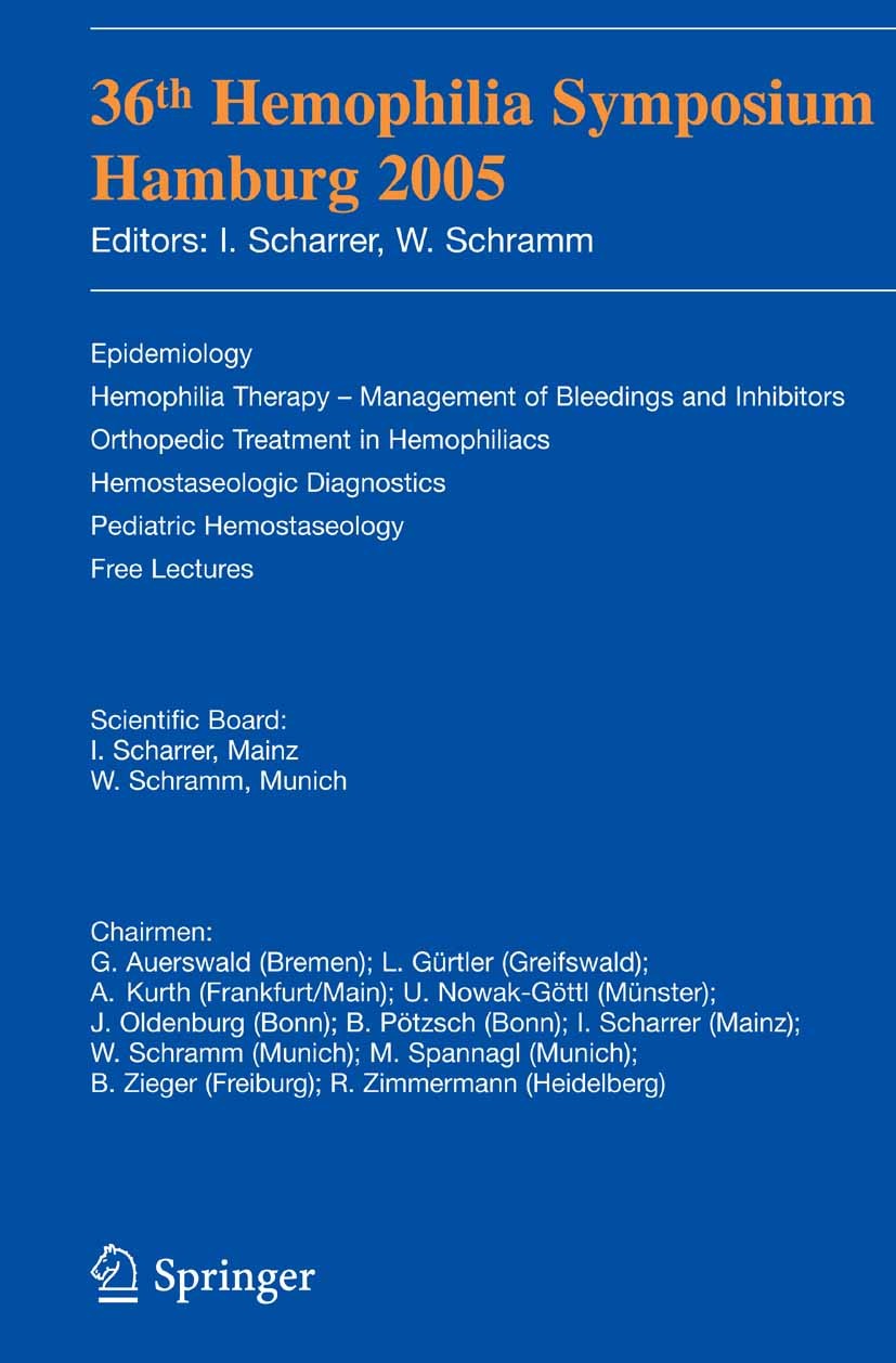 Cover 36th Hemophilia Symposium Hamburg 2005