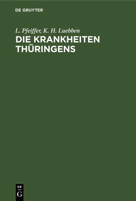 Cover Die Krankheiten Thüringens