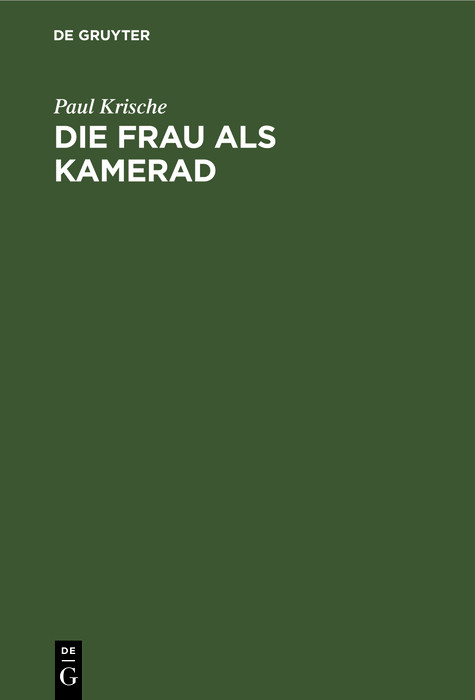 Cover Die Frau als Kamerad