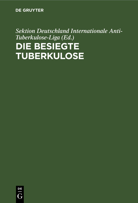 Cover Die besiegte Tuberkulose