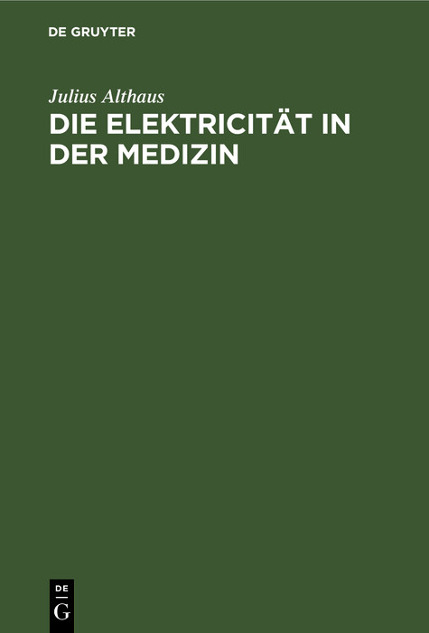 Cover Die Elektricität in der Medizin