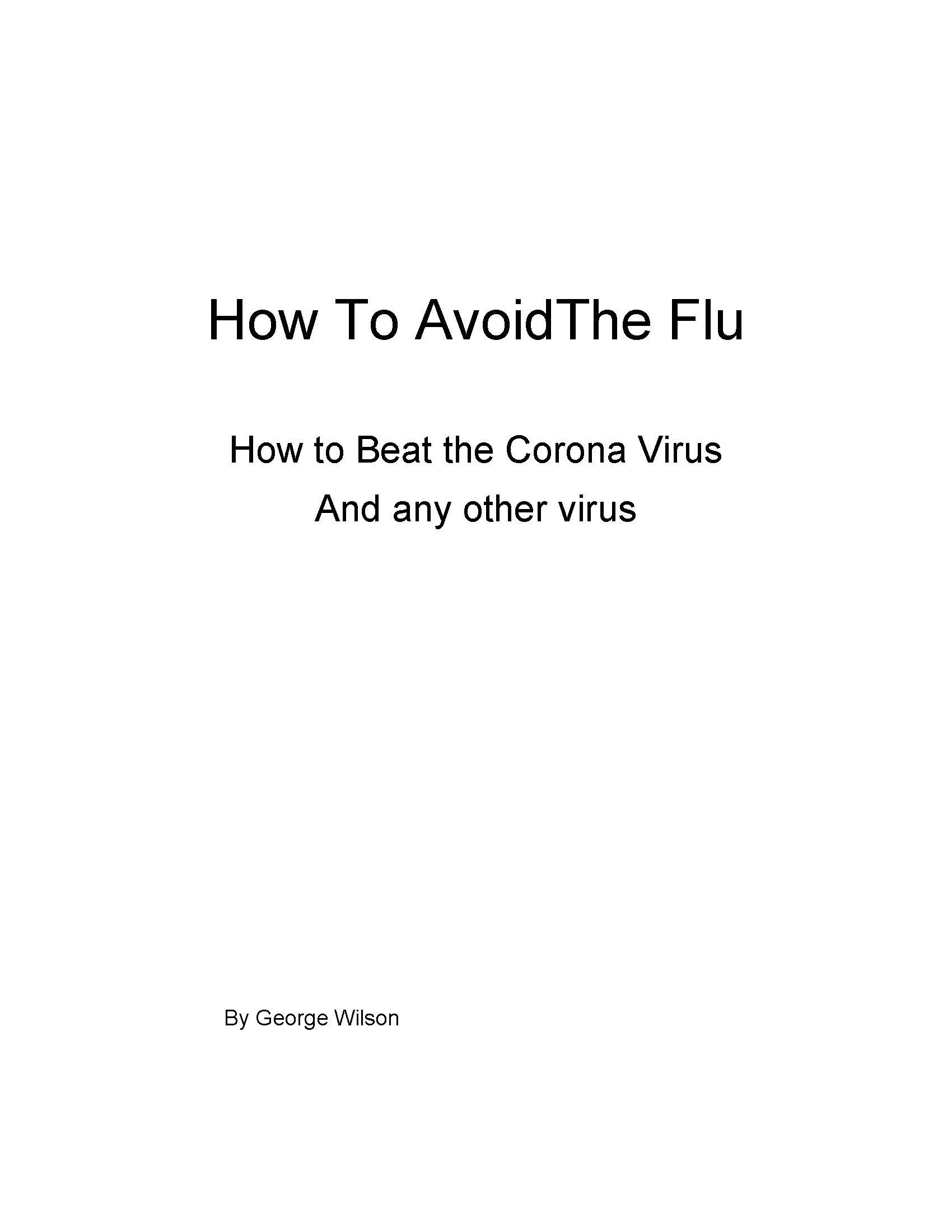 Cover How to Avoid The Flu