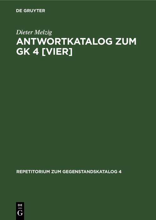 Cover Antwortkatalog zum GK 4 [vier]