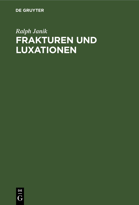 Cover Frakturen und Luxationen