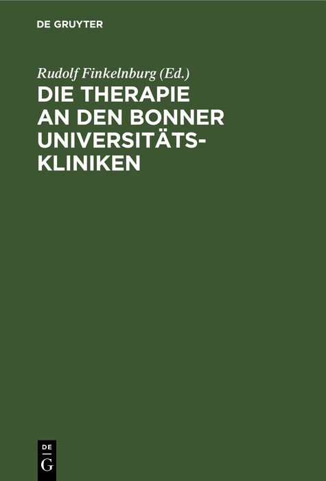 Cover Die Therapie an den Bonner Universitätskliniken