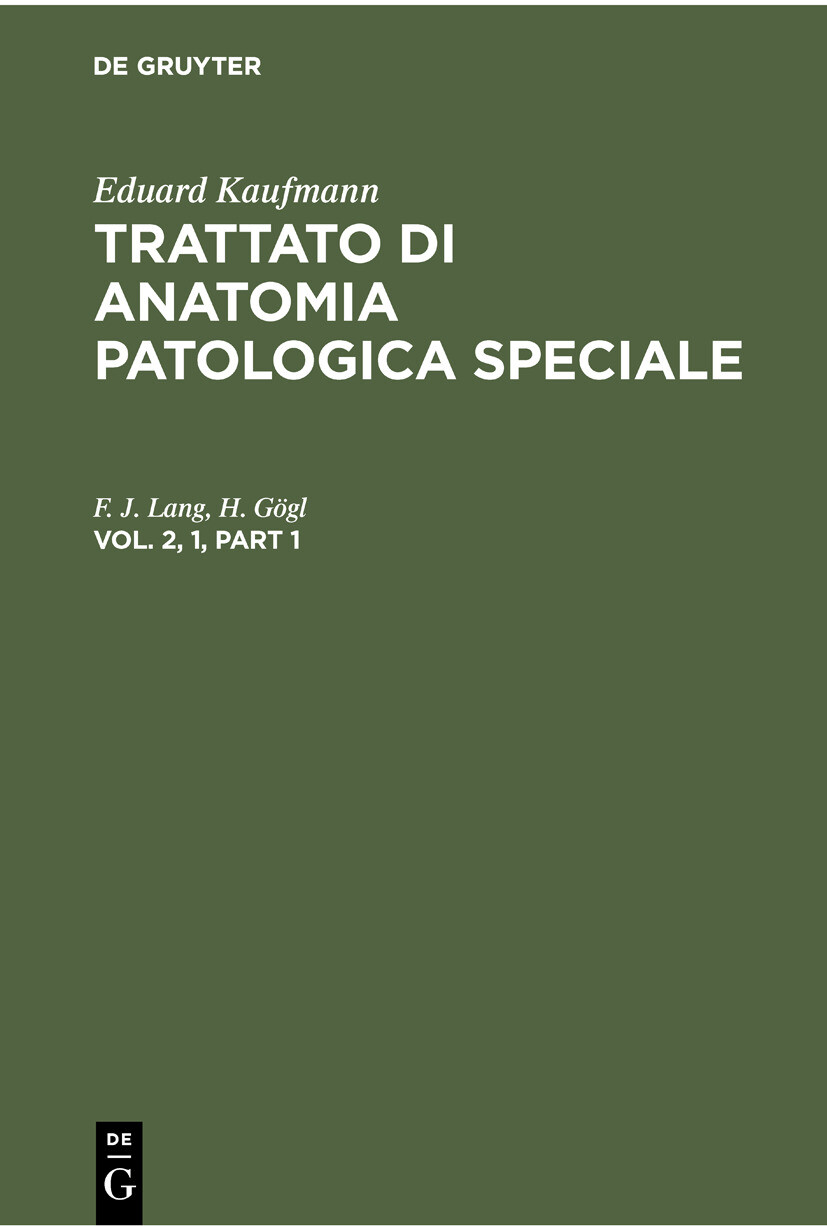 Cover Eduard Kaufmann: Trattato di anatomia patologica speciale. Vol. 2, 1