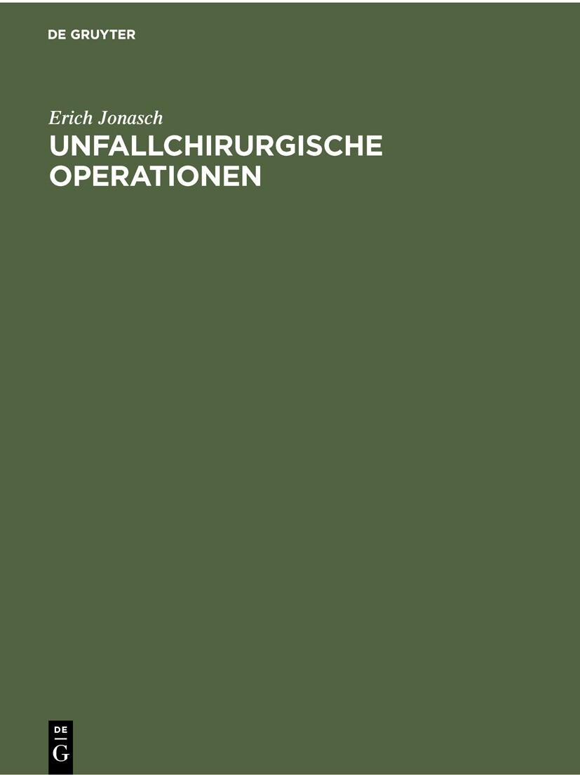 Cover Unfallchirurgische Operationen