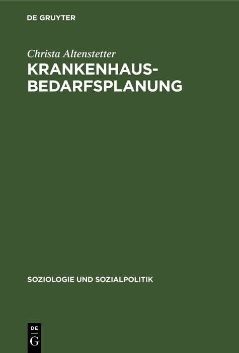 Cover Krankenhausbedarfsplanung