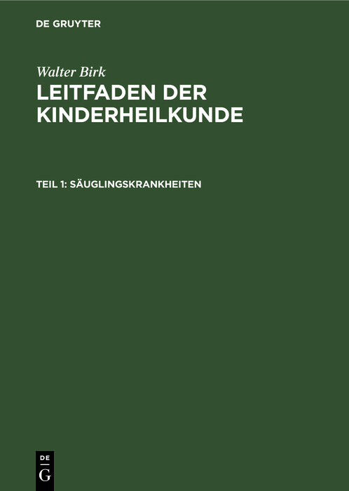 Cover Säuglingskrankheiten