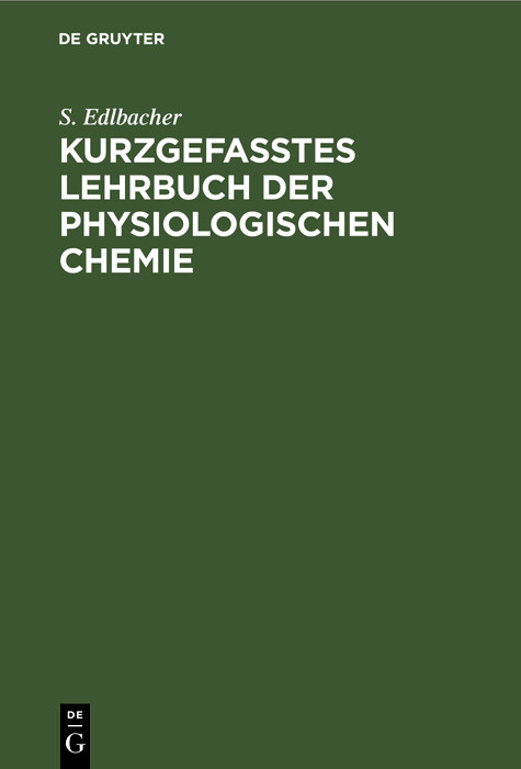 Cover Kurzgefasstes Lehrbuch der physiologischen Chemie