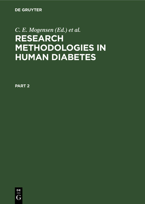 Research Methodologies in Human Diabetes. Part 2