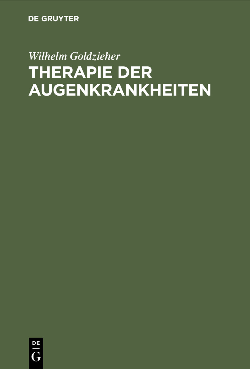 Therapie der Augenkrankheiten