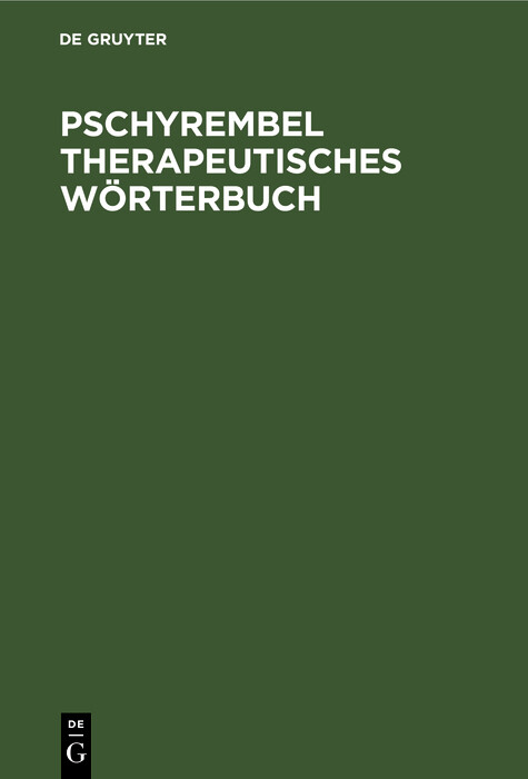 Cover Pschyrembel Therapeutisches Wörterbuch