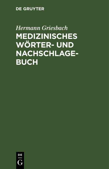 Cover Medizinisches Wörter- und Nachschlagebuch