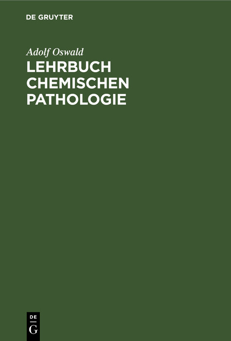 Cover Lehrbuch chemischen Pathologie