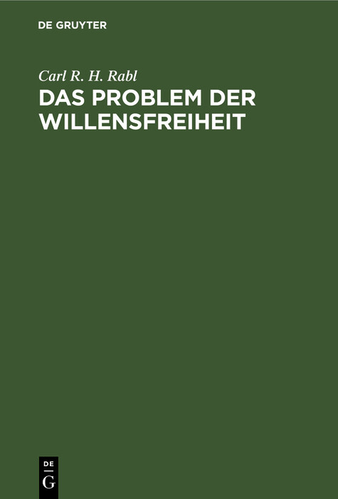 Das Problem der Willensfreiheit