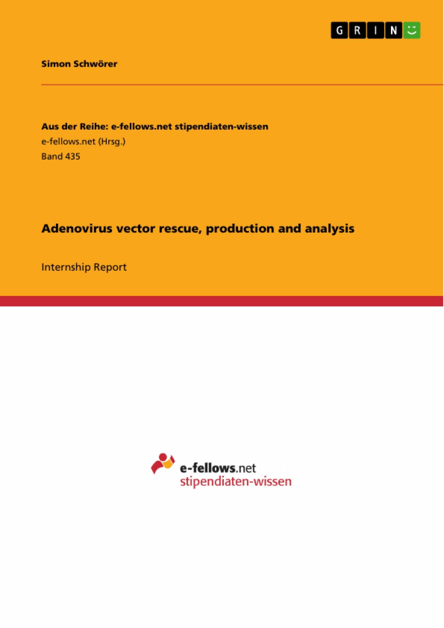 Cover Adenovirus vector rescue, production and analysis