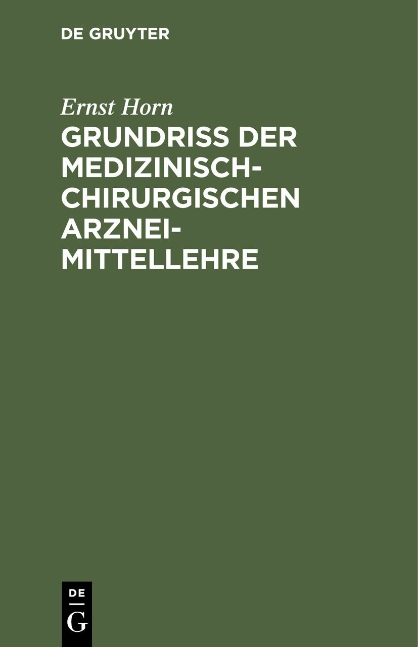 Cover Grundriss der medizinisch-chirurgischen Arzneimittellehre