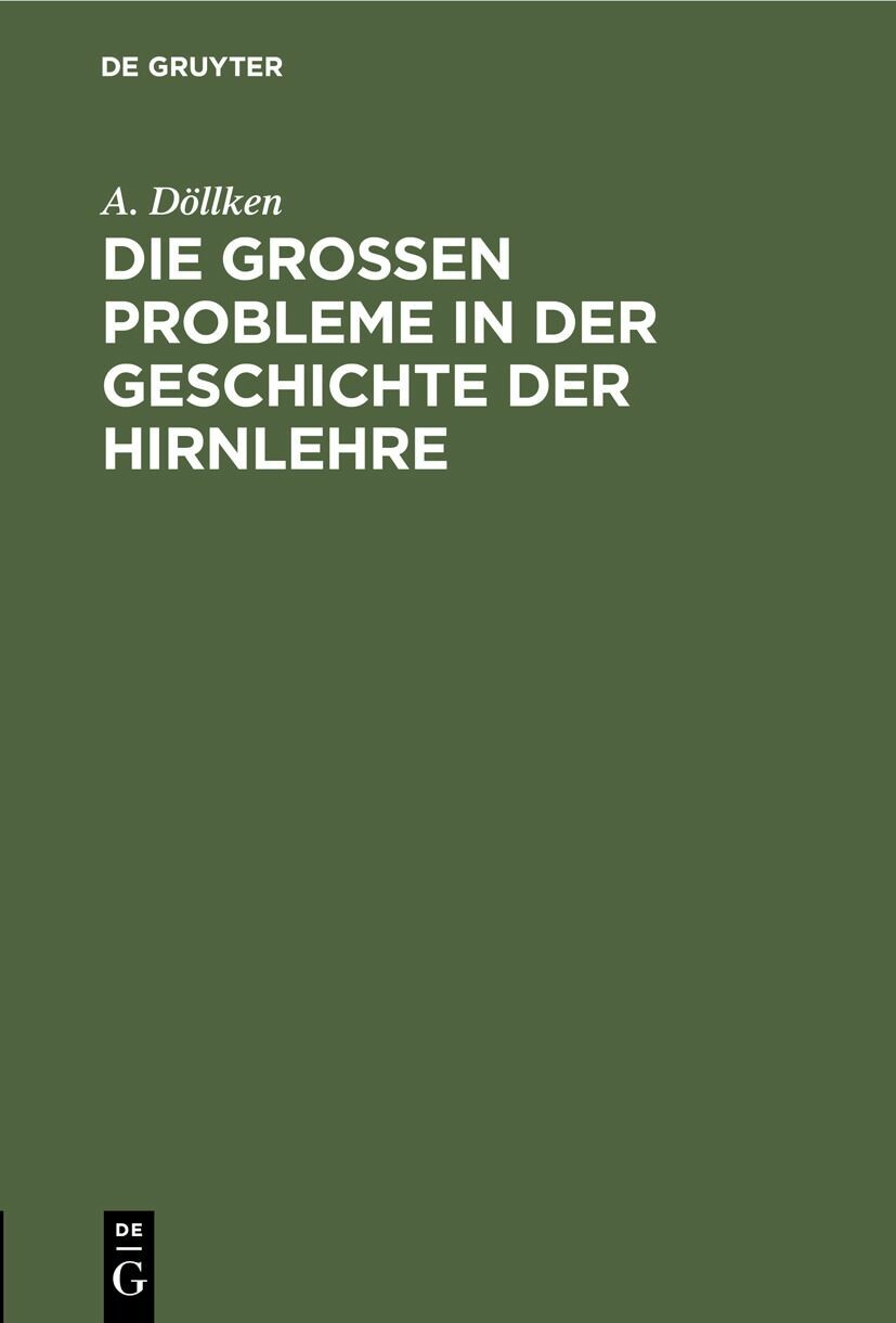 Cover Die großen Probleme in der Geschichte der Hirnlehre