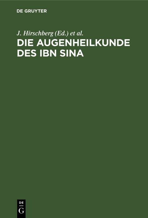 Cover Die Augenheilkunde des Ibn Sina