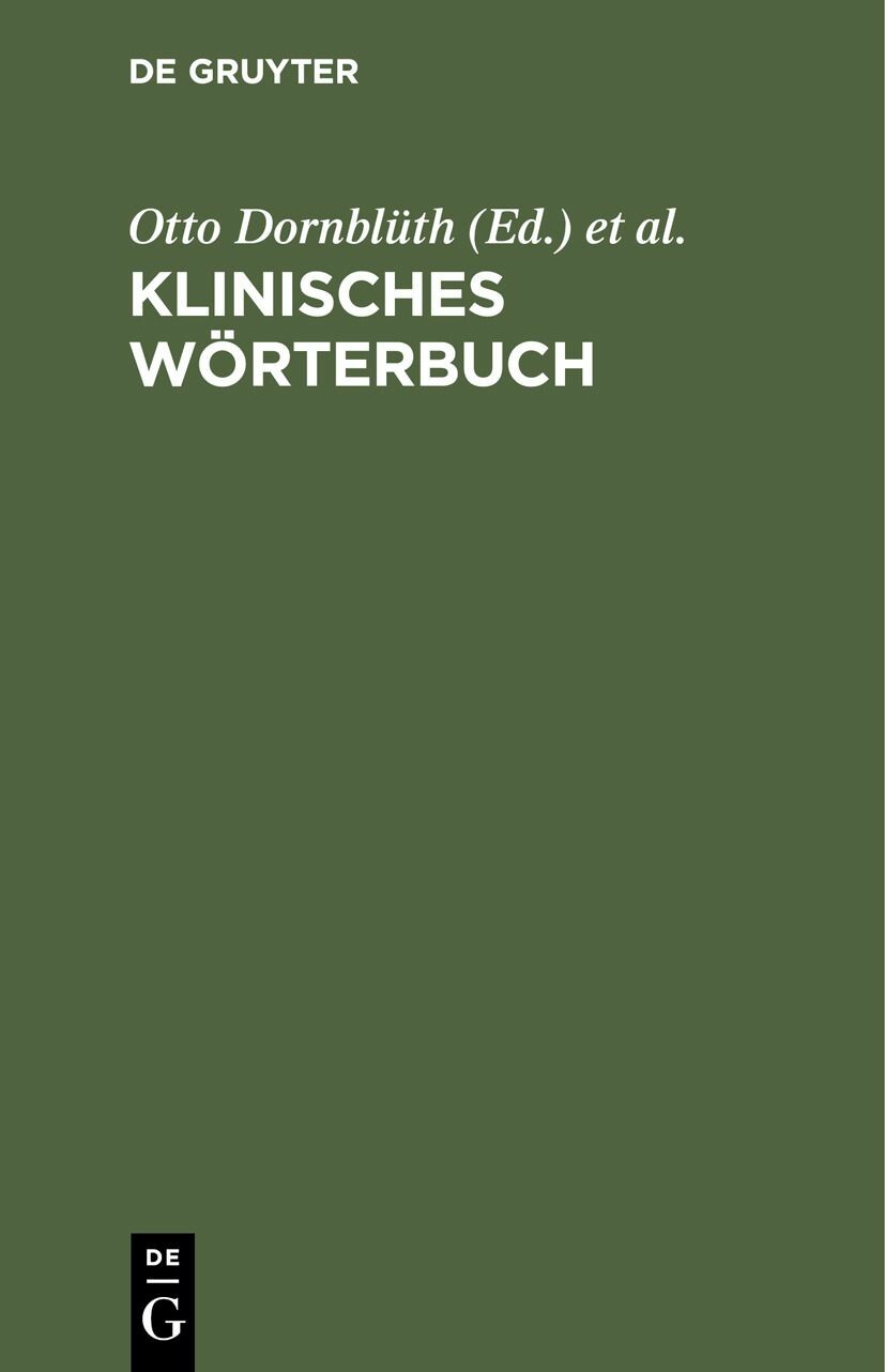 Cover Klinisches Wörterbuch