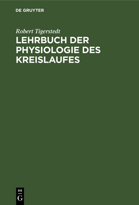 Cover Lehrbuch der Physiologie des Kreislaufes