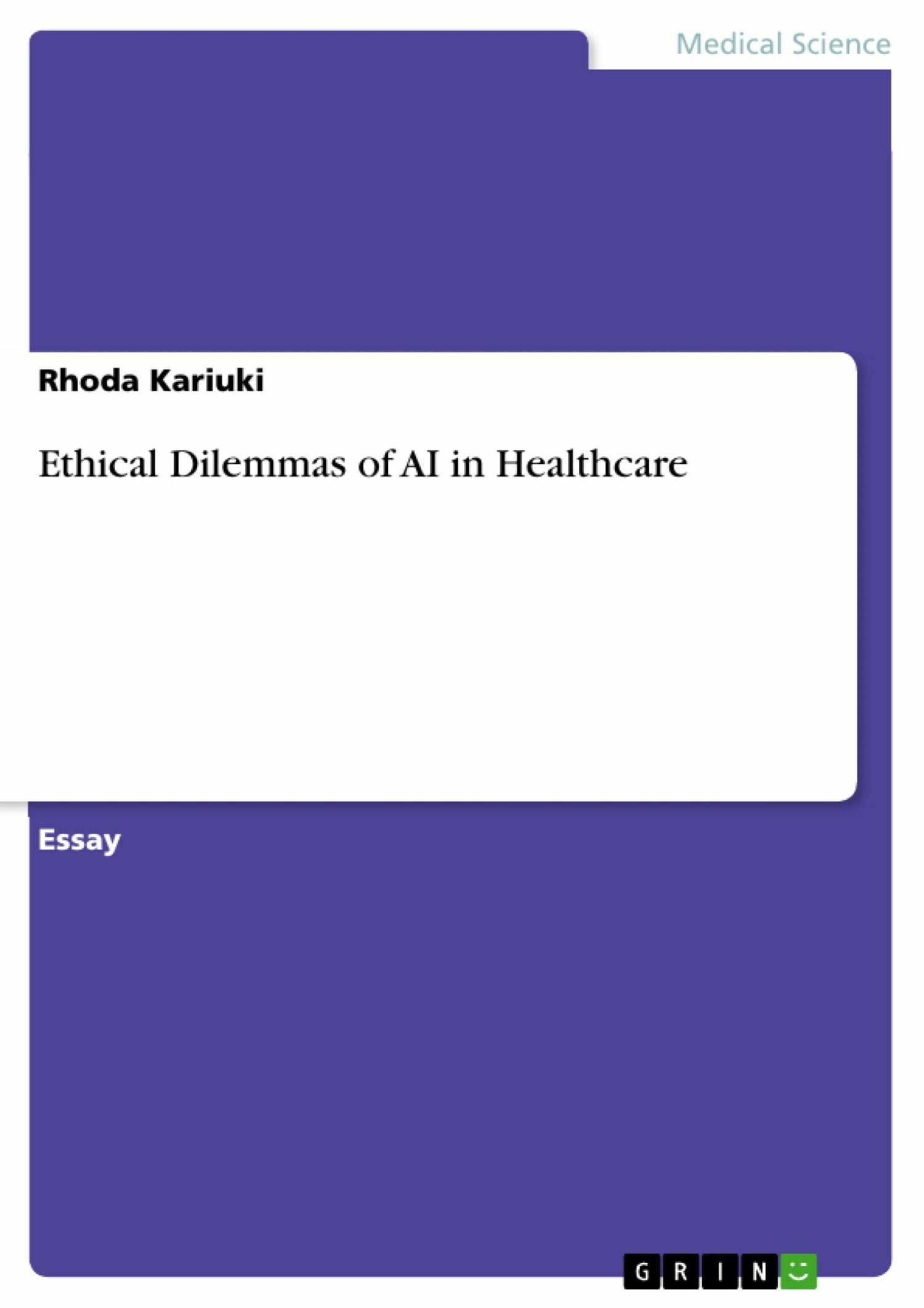 Cover Ethical Dilemmas of AI in Healthcare