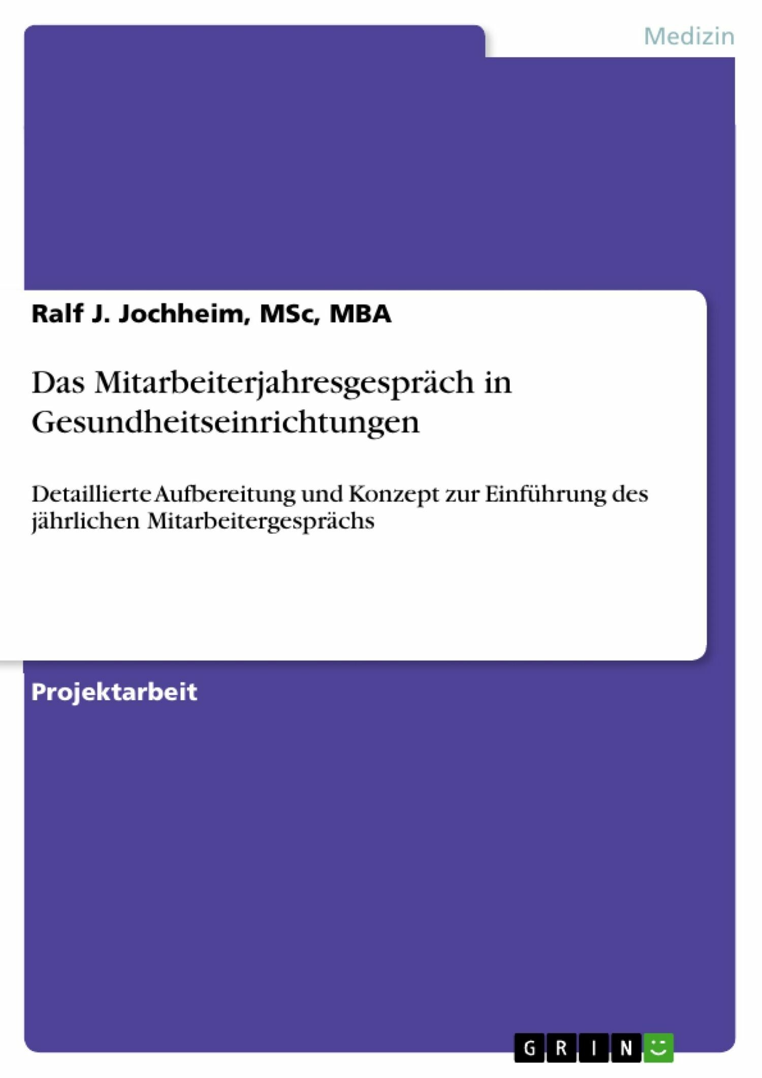 Cover Das Mitarbeiterjahresgespräch in Gesundheitseinrichtungen