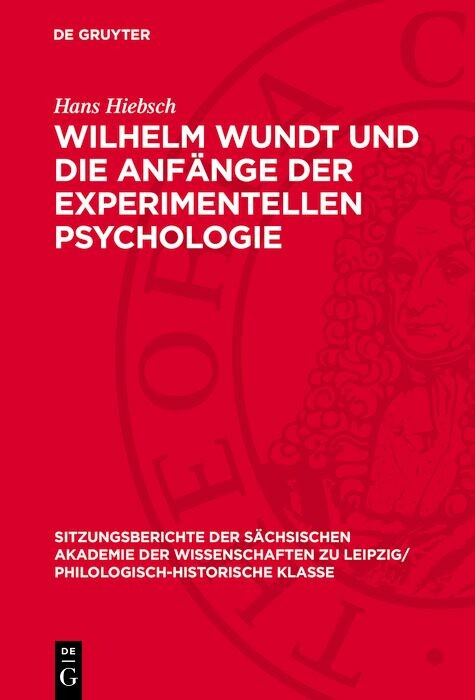 Cover Wilhelm Wundt und die Anfänge der experimentellen Psychologie