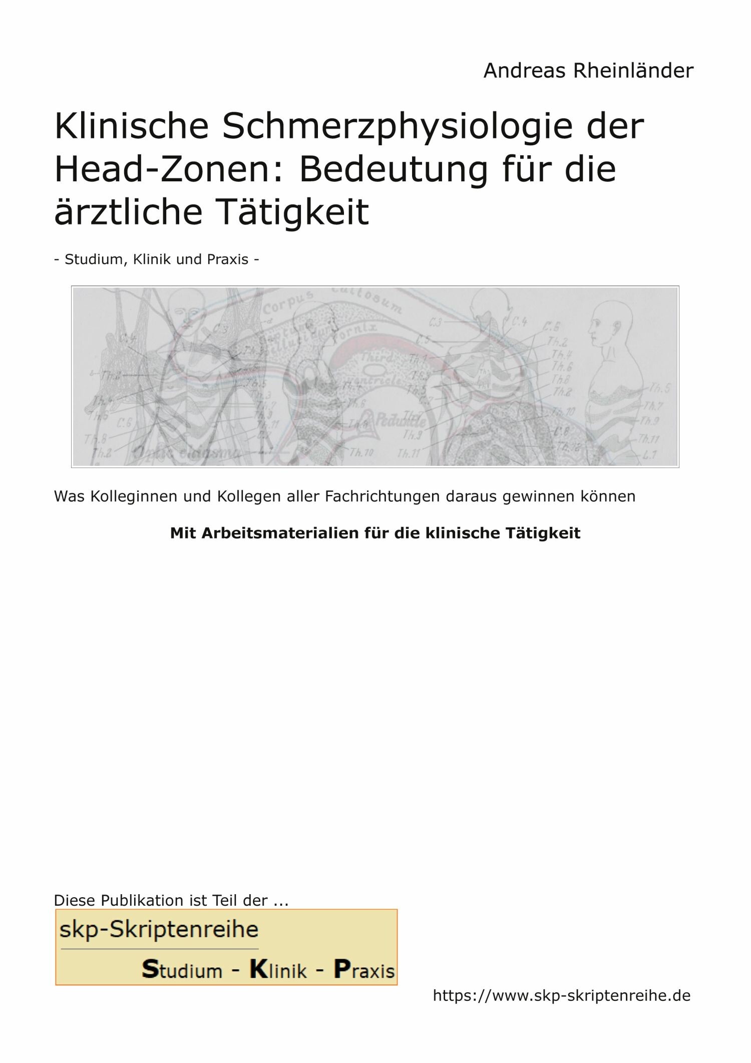 Cover Klinische Schmerzphysiologie der Head-Zonen: Bedeutung für die ärztliche Tätigkeit